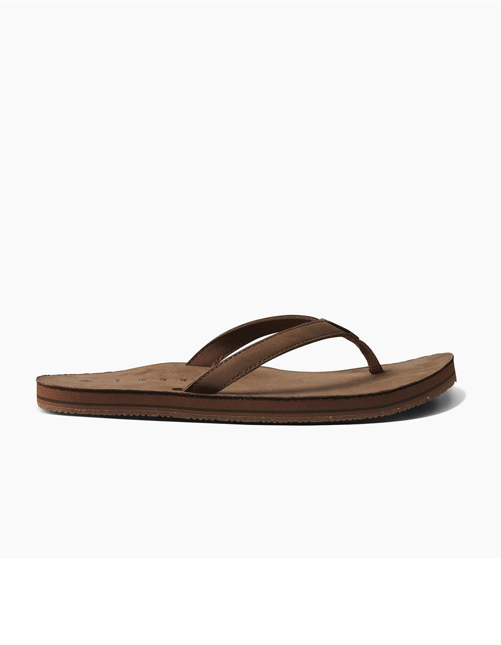 REEF Solana Leather Womens Flip Flops - BROWN