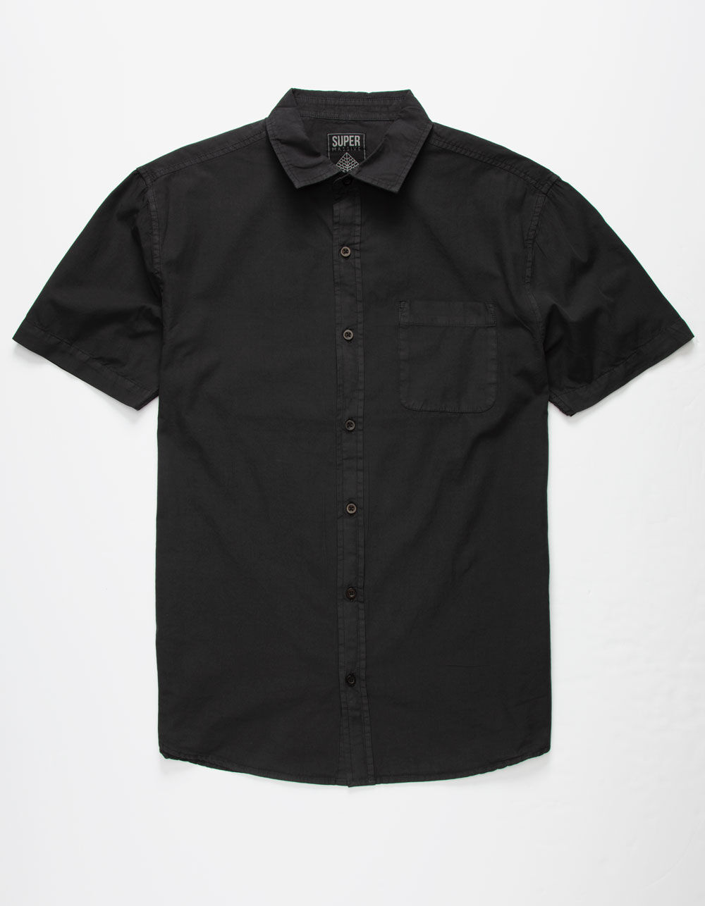SUPER MASSIVE Washed Solid Mens Black Button Up Shirt - BLACK | Tillys