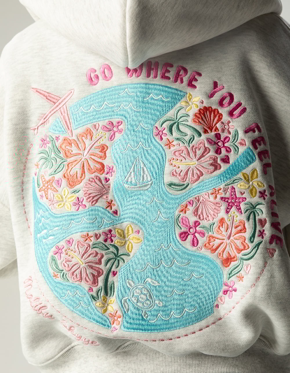 MALIBU SKYYE Feel Alive Womens Zip-Up Hoodie - HEATHER GRAY