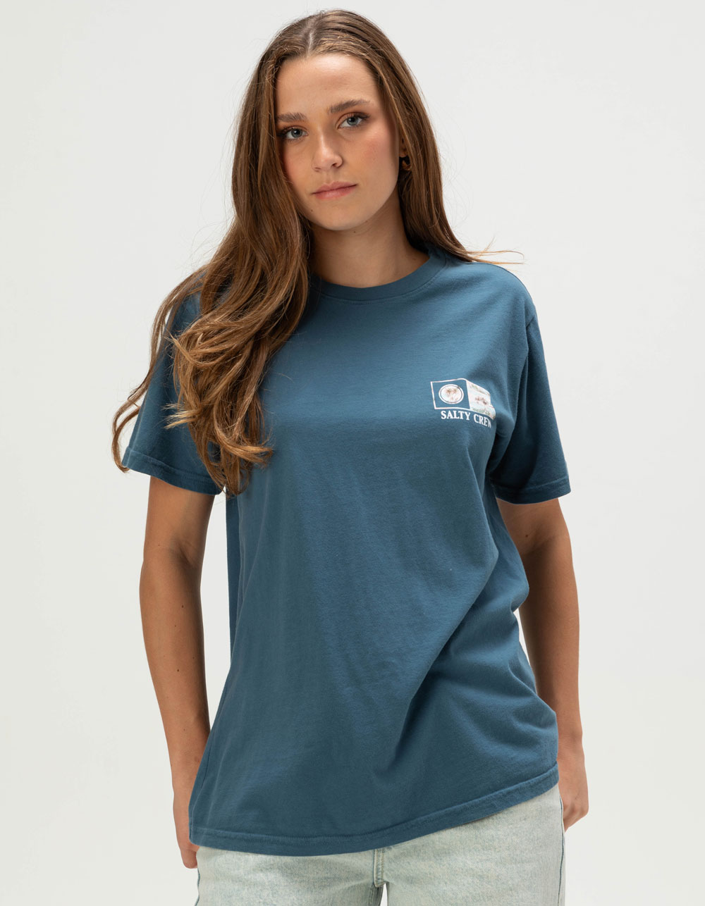 SALTY CREW Flagship Womens Boyfriend Tee - NAVY