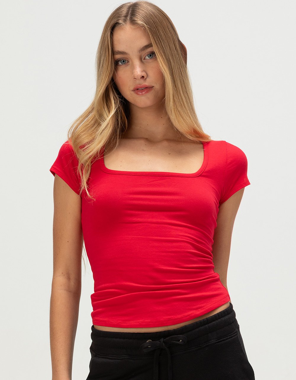 BOZZOLO Womens Square Neck Tee