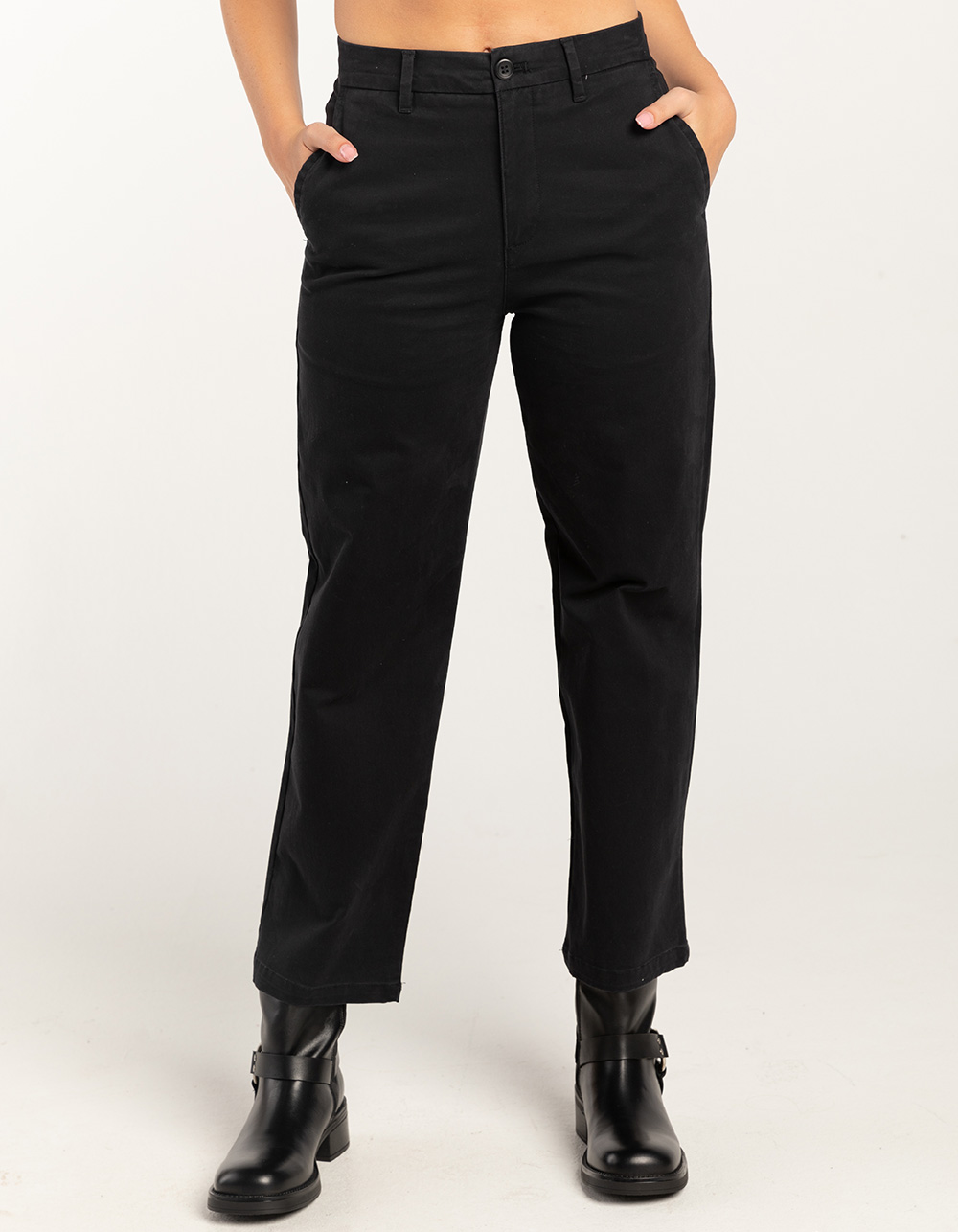 DOCKERS Weekend High Rise Womens Chino Pants - BLACK | Tillys