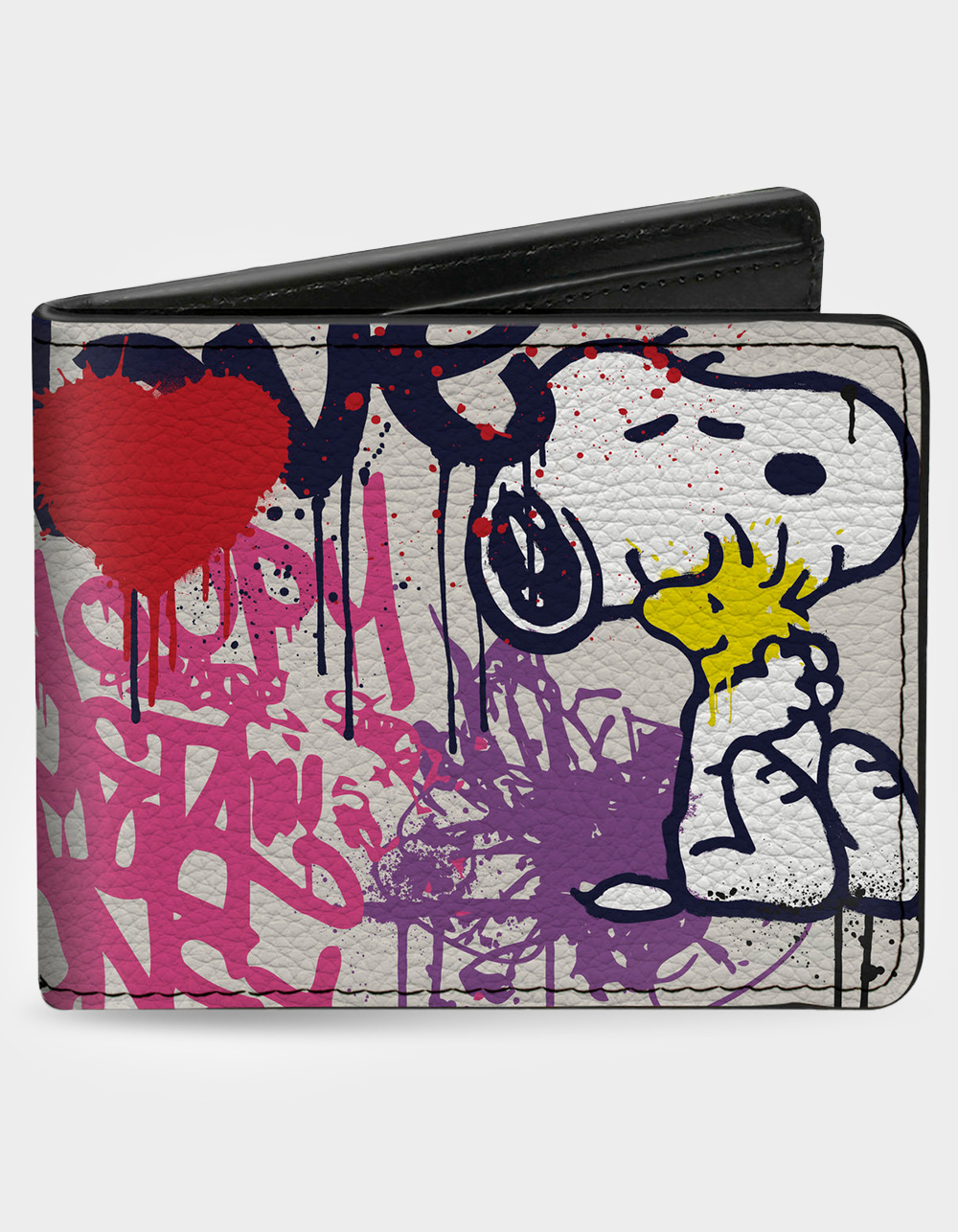 BUCKLE-DOWN x Peanuts Snoopy and Woodstock Graffiti Bifold Wallet - MULTI