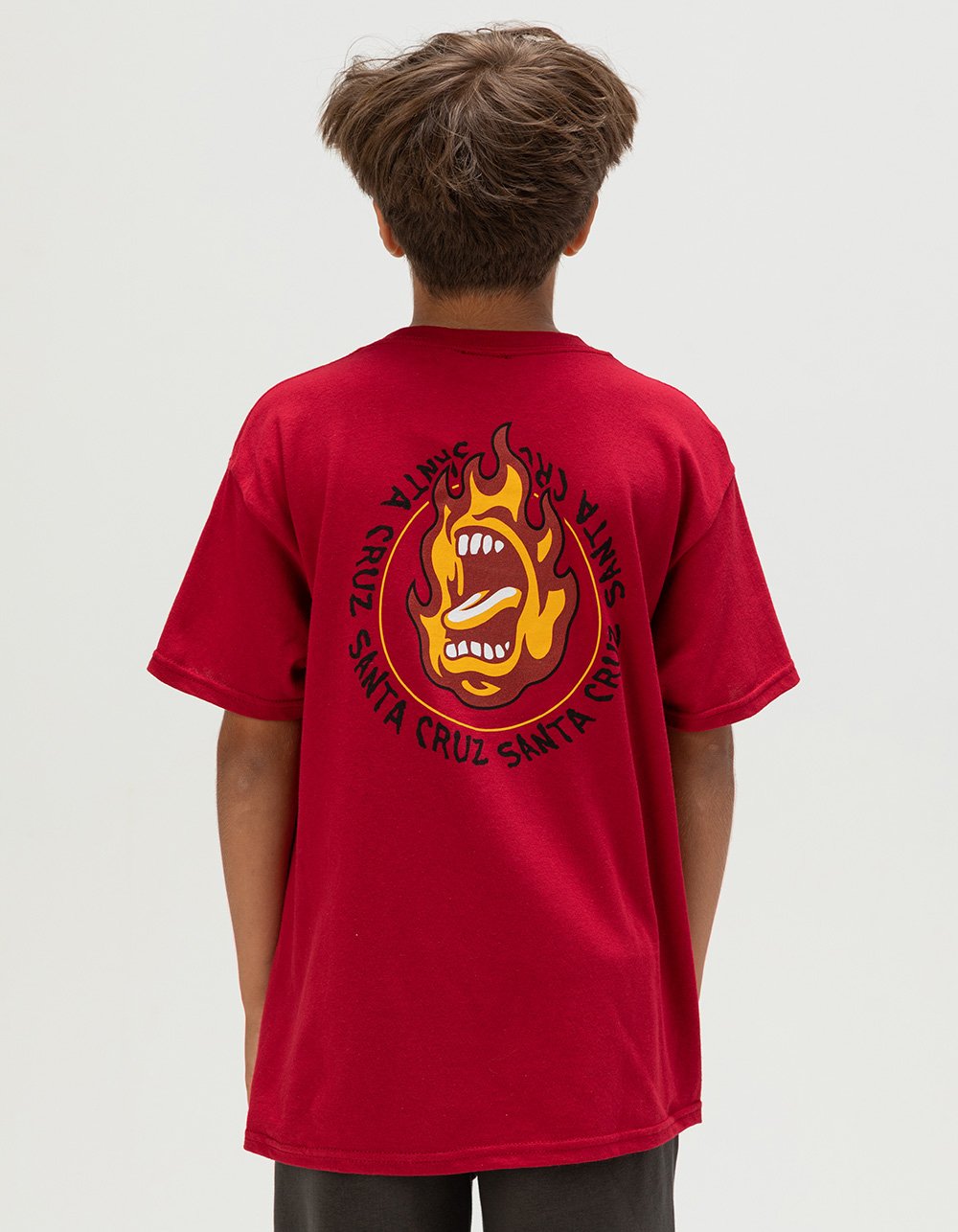 SANTA CRUZ Ringed Scream Boys Tee - RED