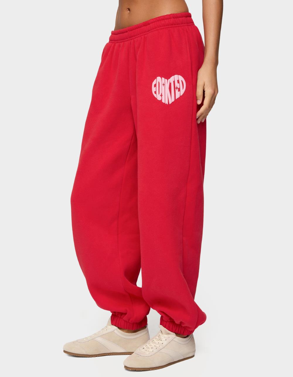 Edikted Major Love Sweatpants - RED