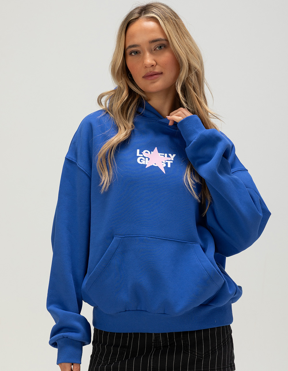 LONELY GHOST Lone Star Womens Hoodie - BLUE
