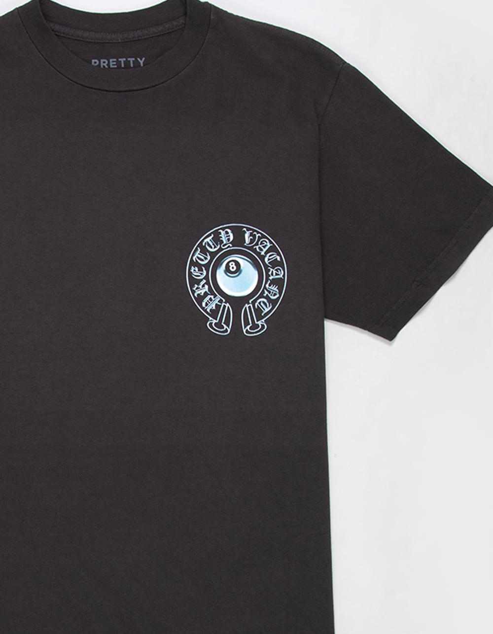 PRETTY VACANT 8 Ball Mens Tee - WASHED BLACK