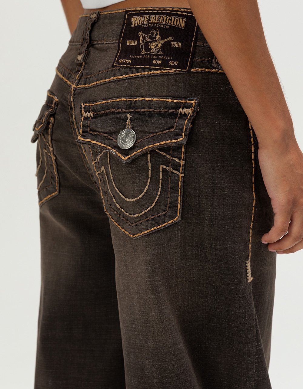 TRUE RELIGION Jessie Super T Womens Baggy Jeans - BROWN