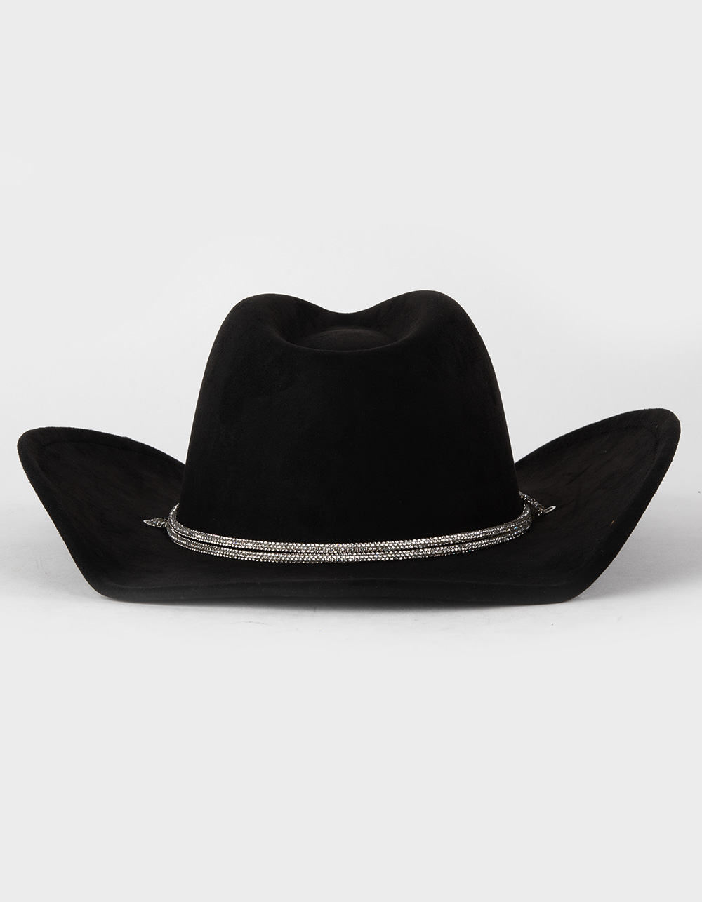 Rhinestone Strap Womens Cowboy Hat BLACK Tillys