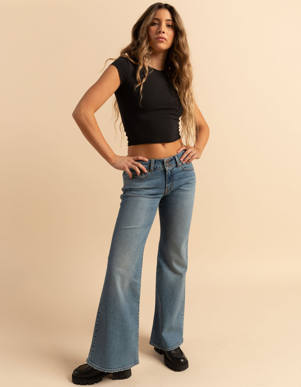LEVI'S Superlow Flare Womens Jeans - The Big Idea - LT BLAST