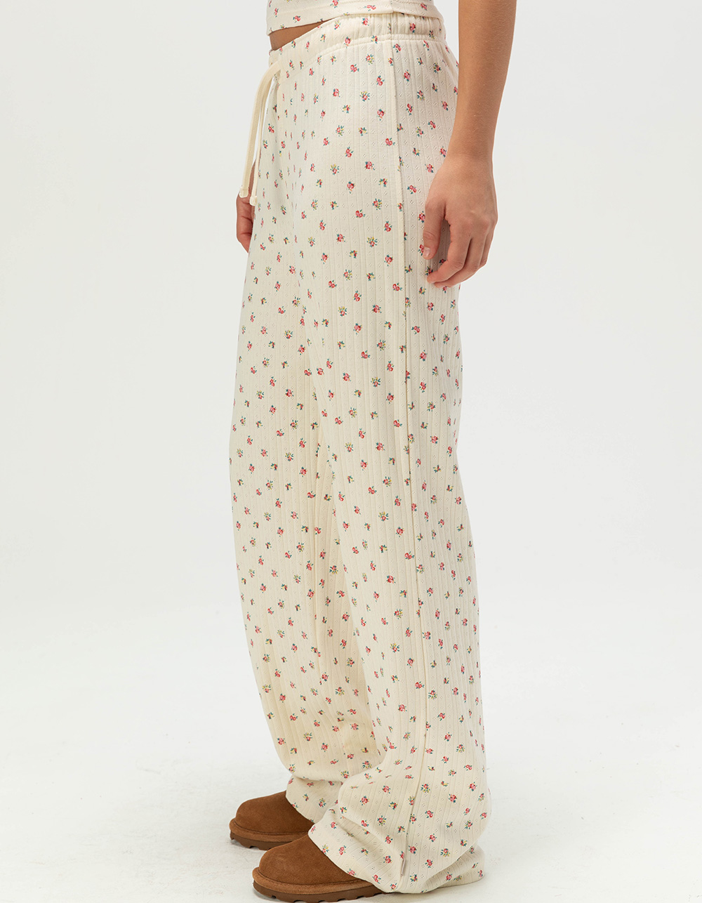 BRIXTON Off Duty Womens Knit Pants - Cream Combo