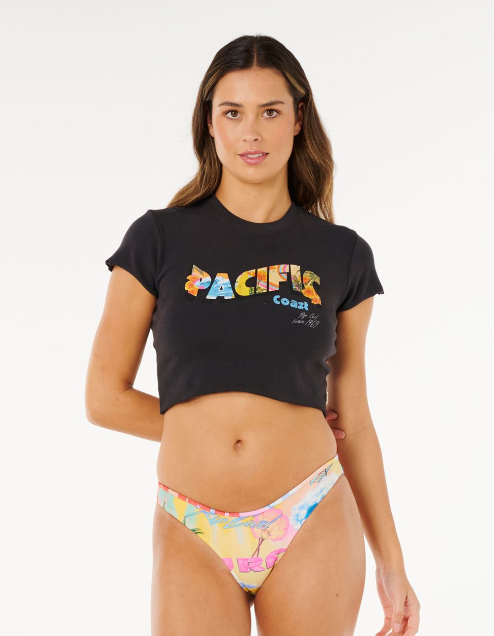 RIP CURL Haley O Womens Baby Tee - WASHED BLACK