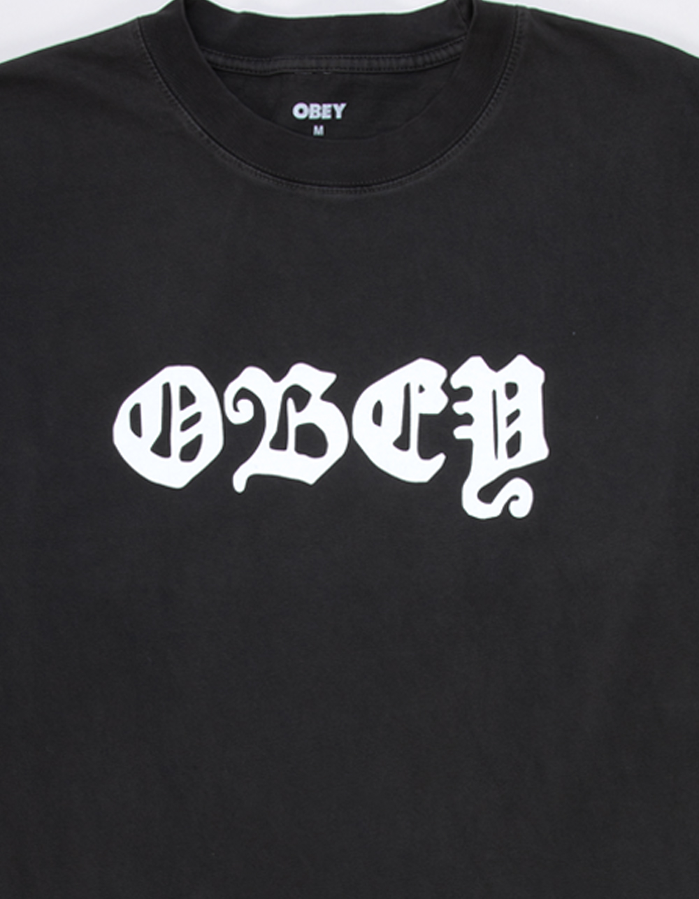 OBEY Old English Mens Boxy Tee - WASHED BLACK