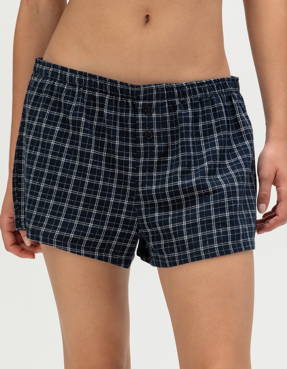 FULL TILT Plaid Flannel Womens Shorts - NAVY COMBO