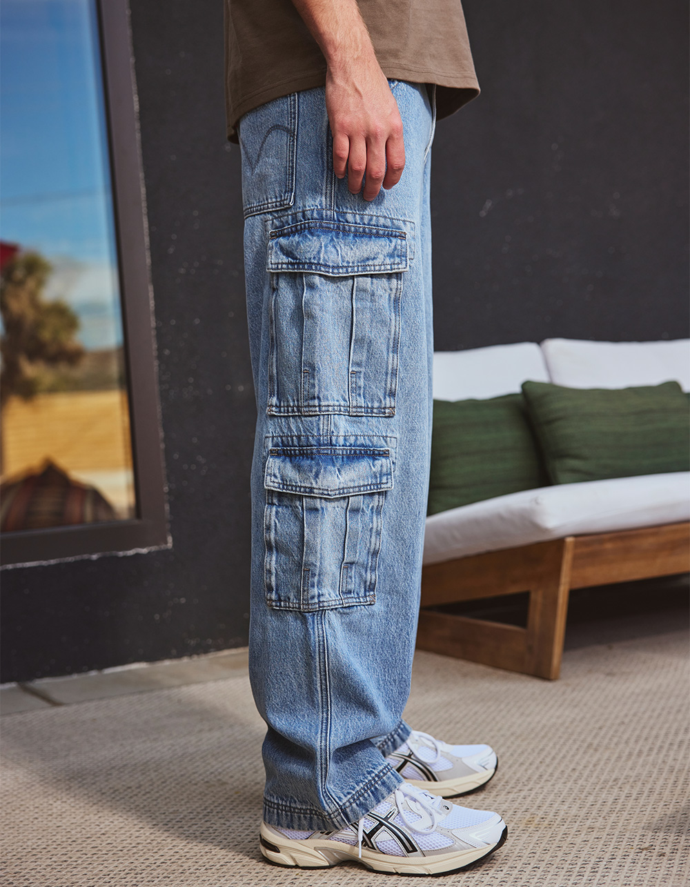 LEVI'S 578 Mens Baggy Cargo Jeans - Joyful Clouds LIGHT WASH