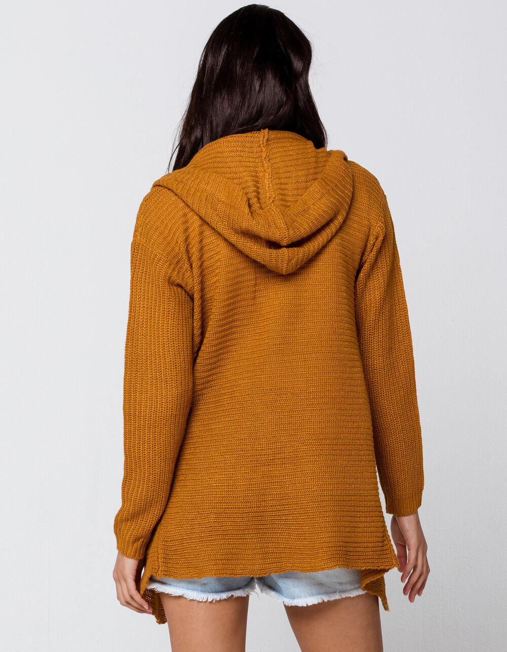 FULL CIRCLE Womens Camel Hooded Cardigan CAMEL Tillys