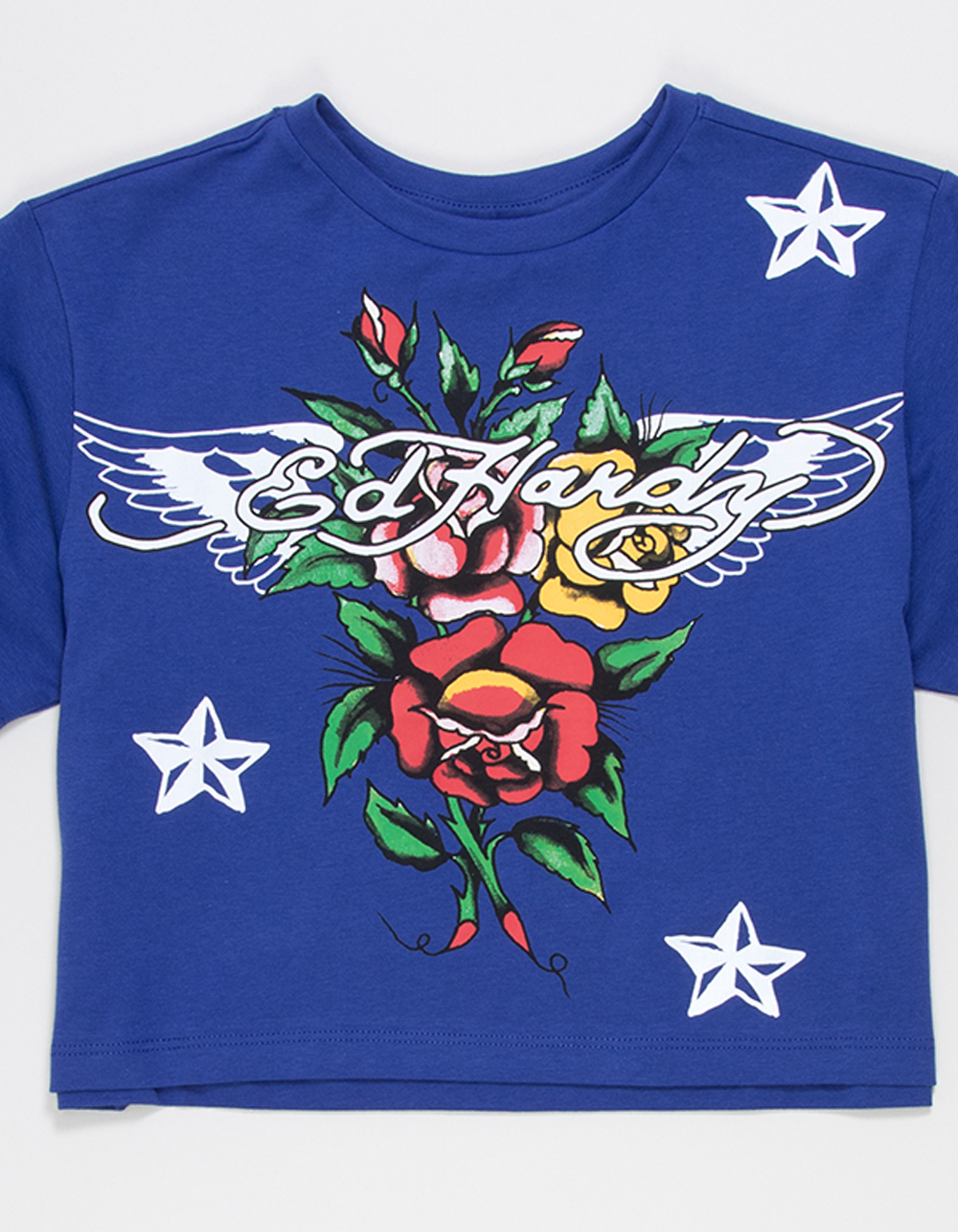 ED HARDY Star Flower Girls Tee - COBALT
