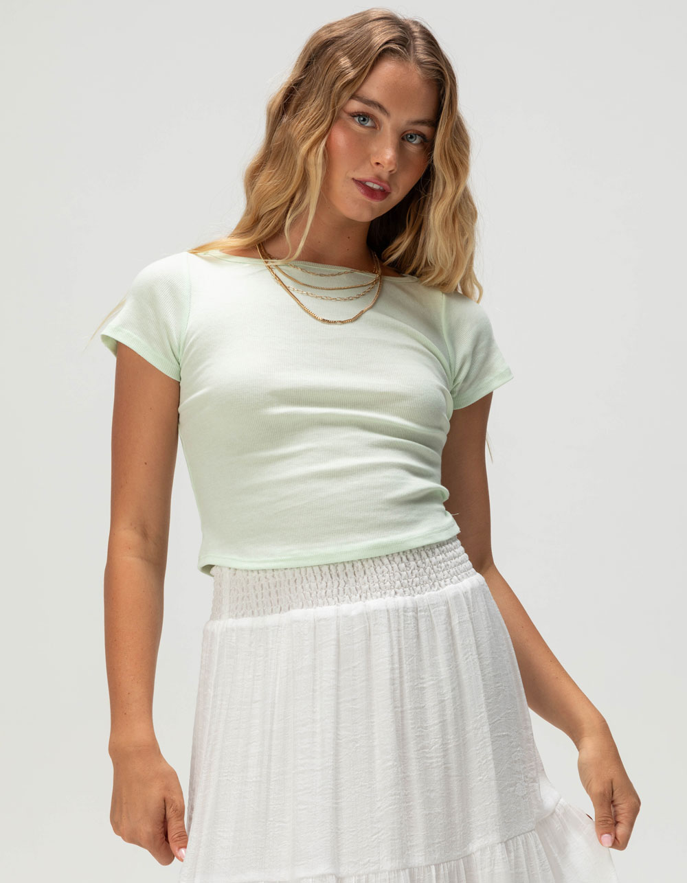 BOZZOLO Womens Boat Neck Tee