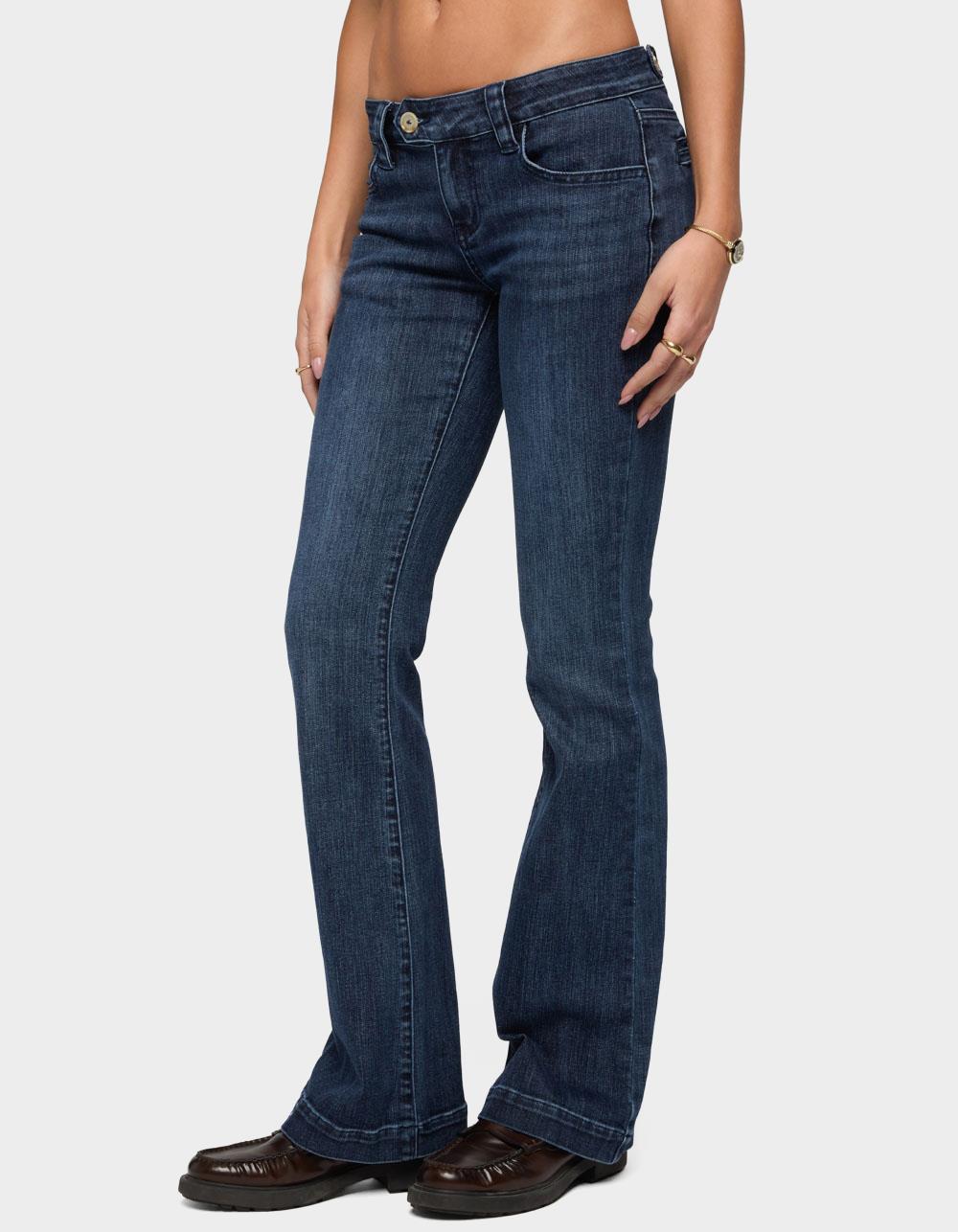 EDIKTED Roccio Low Rise Bootcut Jeans - BLUE