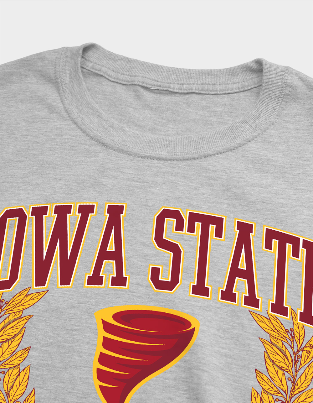 IOWA STATE UNIVERSITY Laurels Dark Mens Tee - HEATHER GRAY