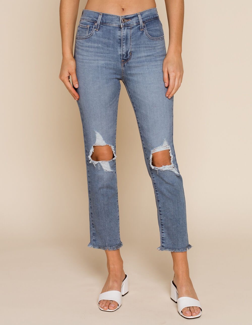 LEVI'S 724 High Rise Straight Crop Womens Jeans - MEDIUM BLUE | Tillys