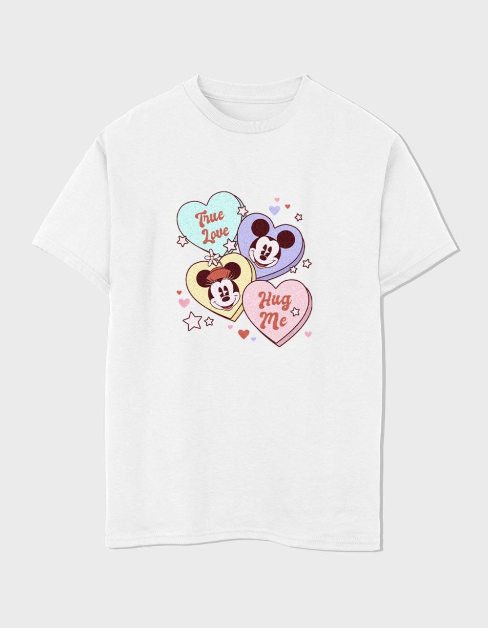 DISNEY Sweet Candy Hearts Unisex Kids Tee - WHITE