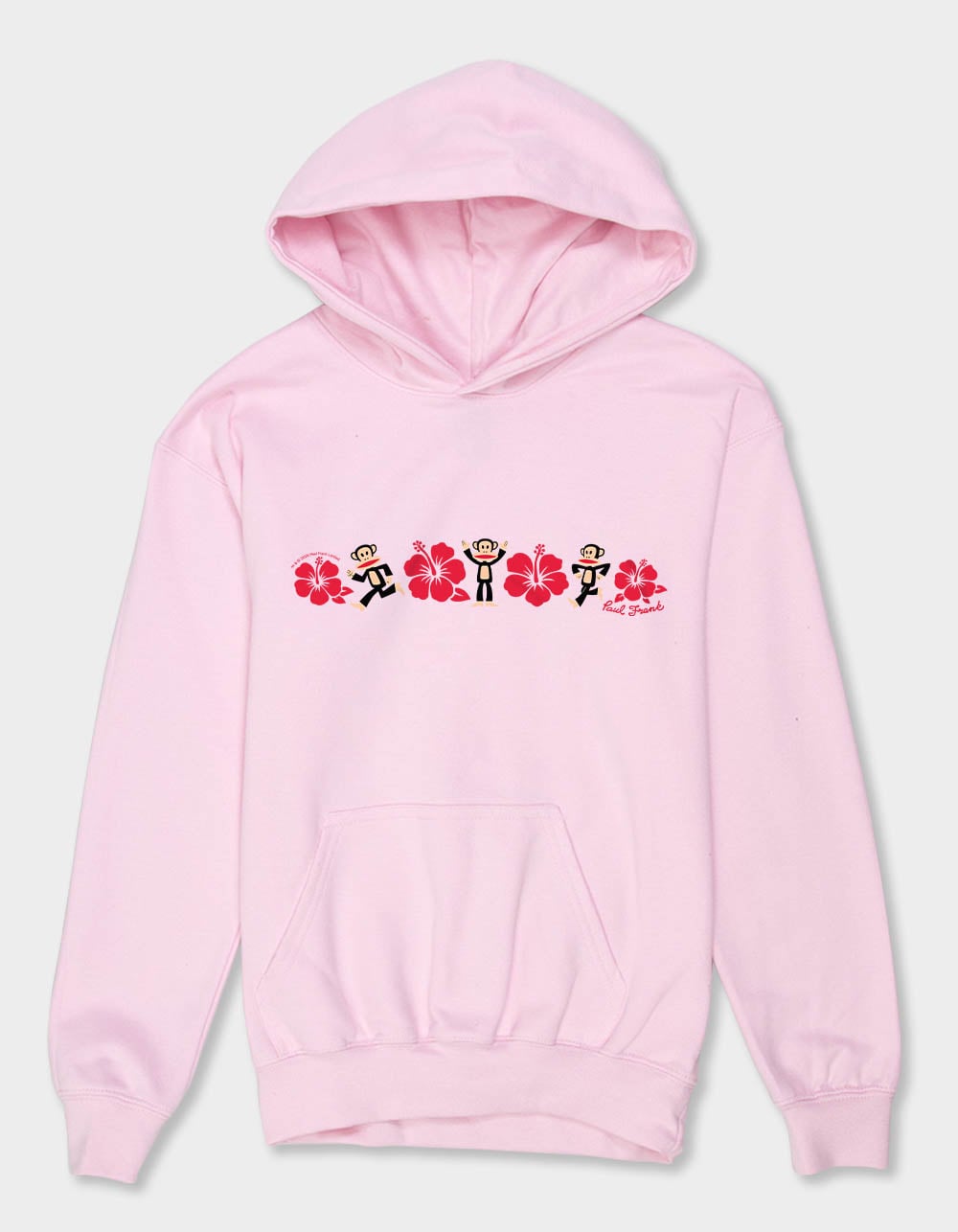 PAUL FRANK Hibiscus Line Up Girls Hoodie - LIGHT PINK