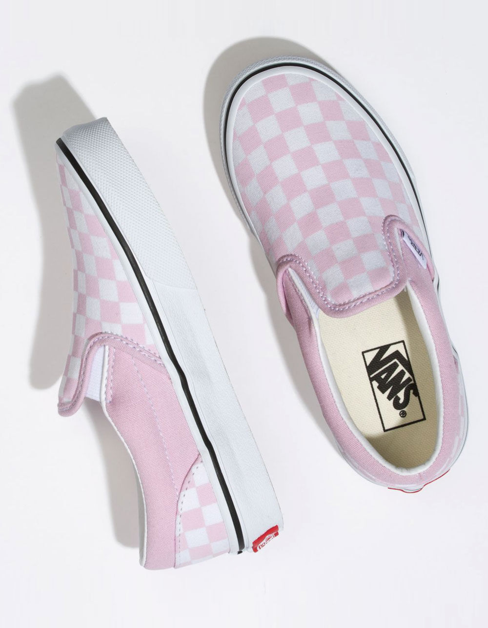 VANS Checkerboard Classic Slip-On Lilac Snow & True White Girls Shoes ...