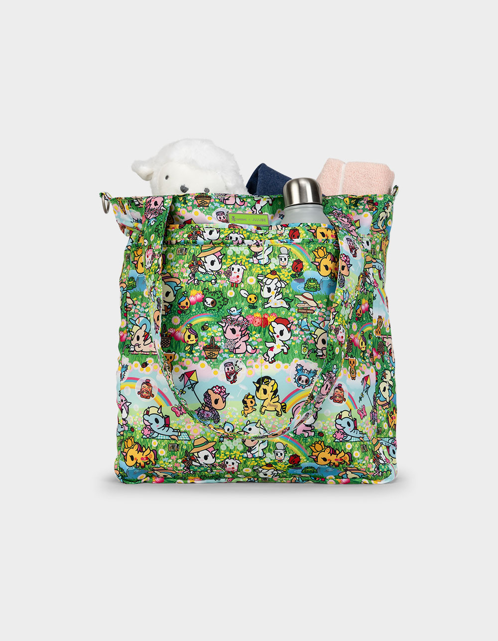 JUJUBE x tokidoki Meadow Blooms Be Light Tote Bag - LT GREEN
