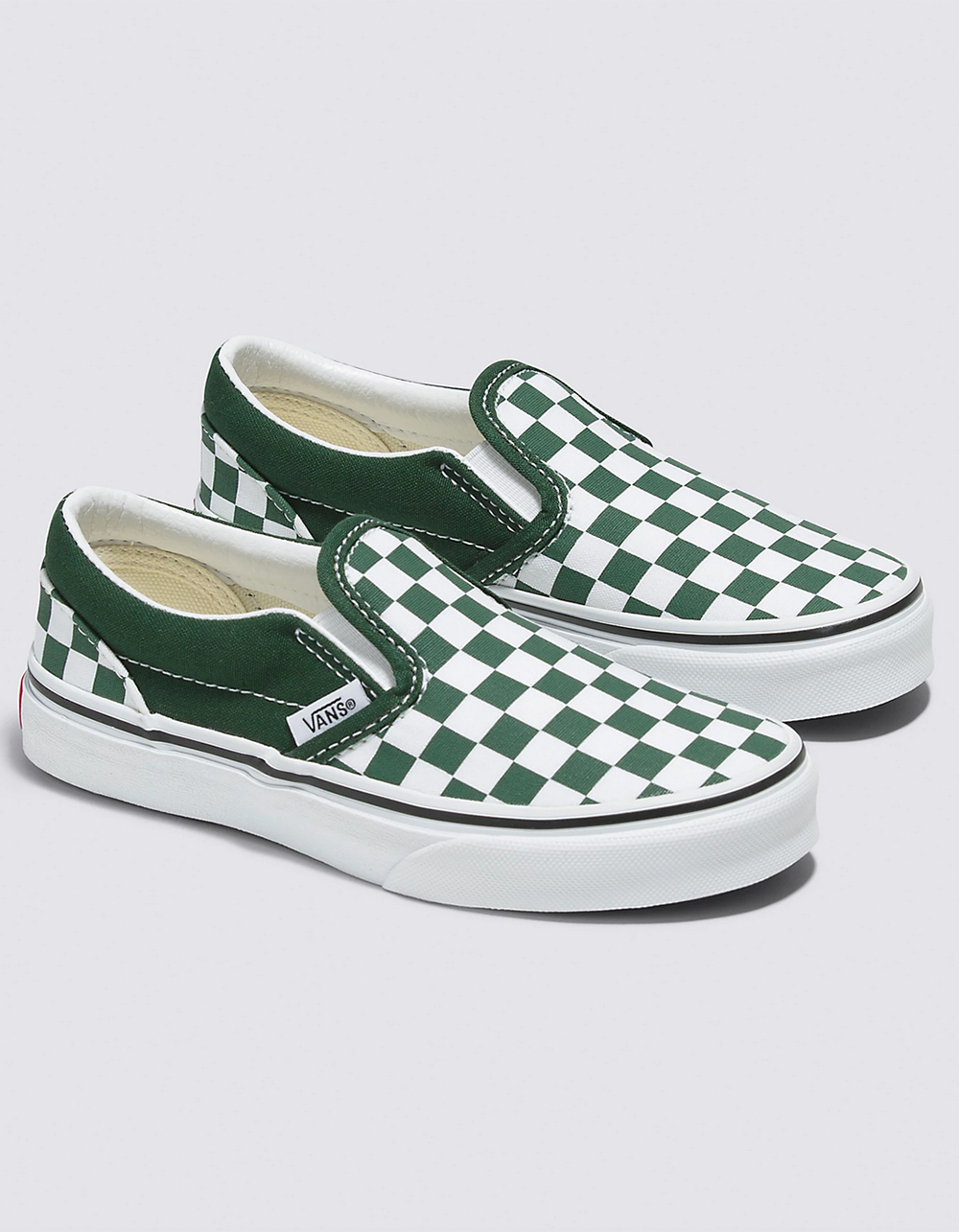 VANS Classic Slip-On Kids Checkerboard Shoes - GREEN/WHITE | Tillys