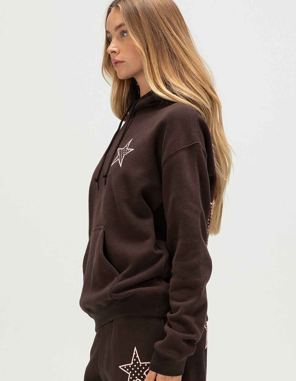 RIOT SOCIETY Star Womens Hoodie - BROWN