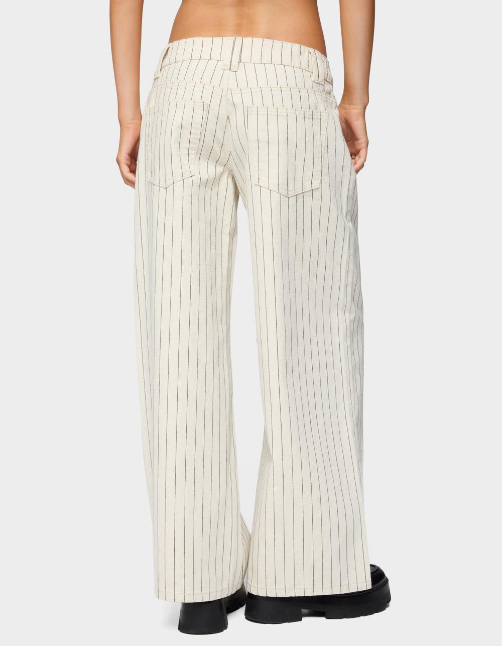 EDIKTED Petite Cory Striped Low Rise Jeans