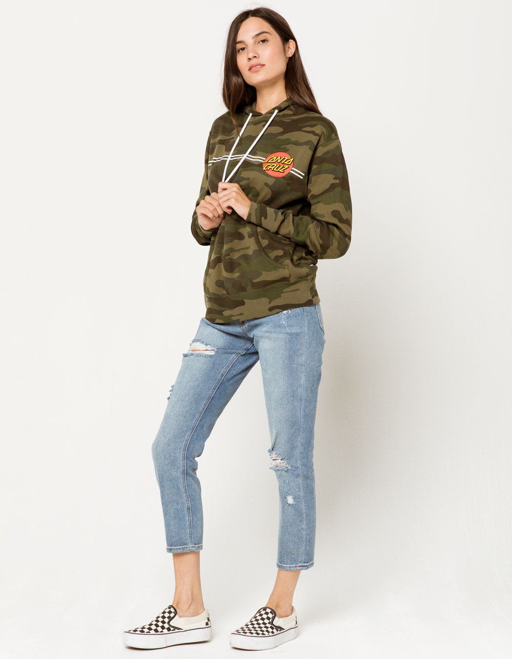 SANTA CRUZ Camouflage Class Womens Hoodie CAMO GREEN Tillys