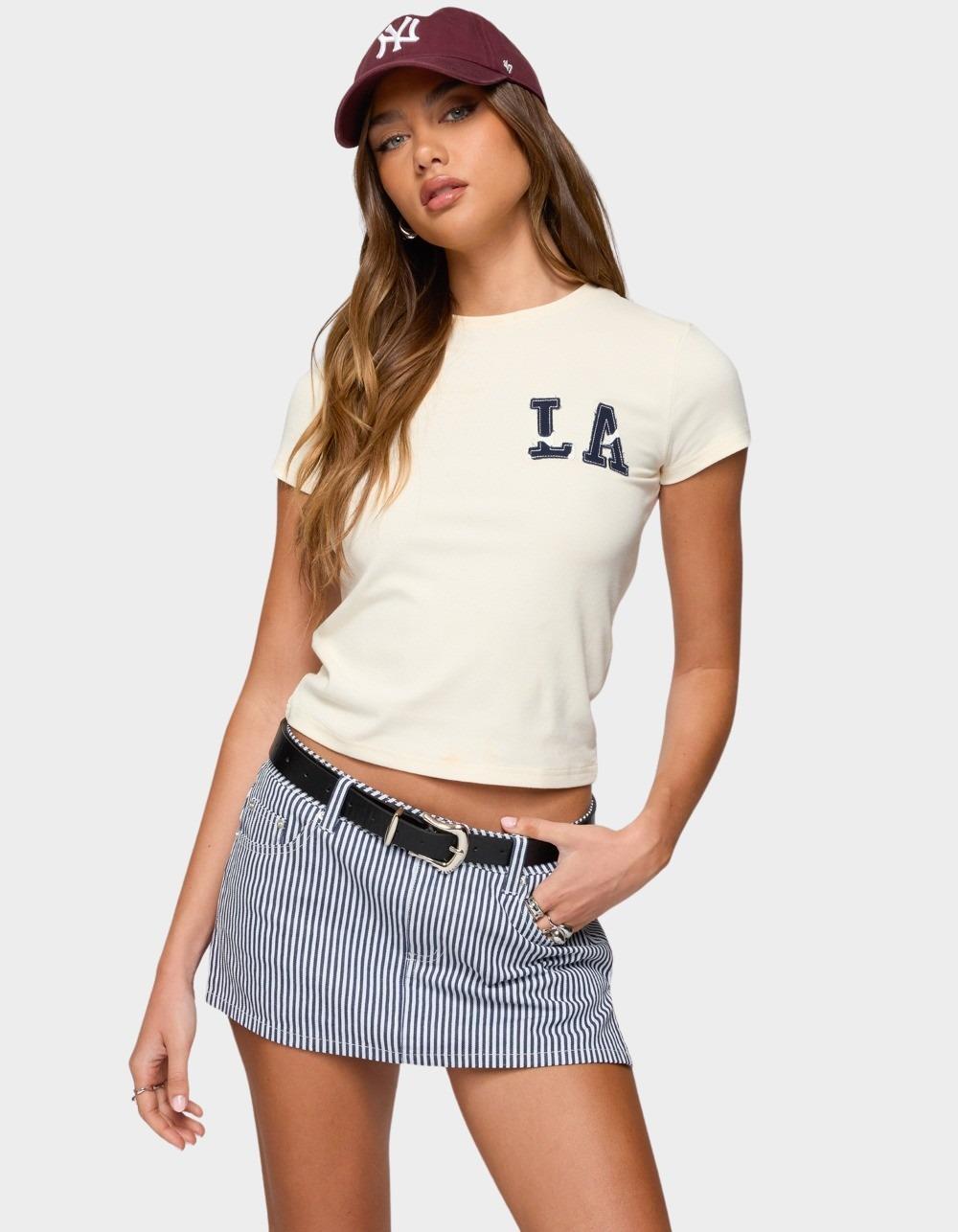 EDIKTED Cali Babe Tee - BEIGE