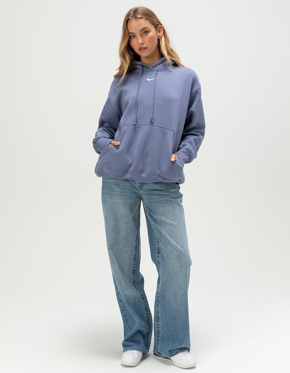 NIKE Sportswear Phoenix Fleece Womens Oversized Hoodie - MEDIUM BLUE