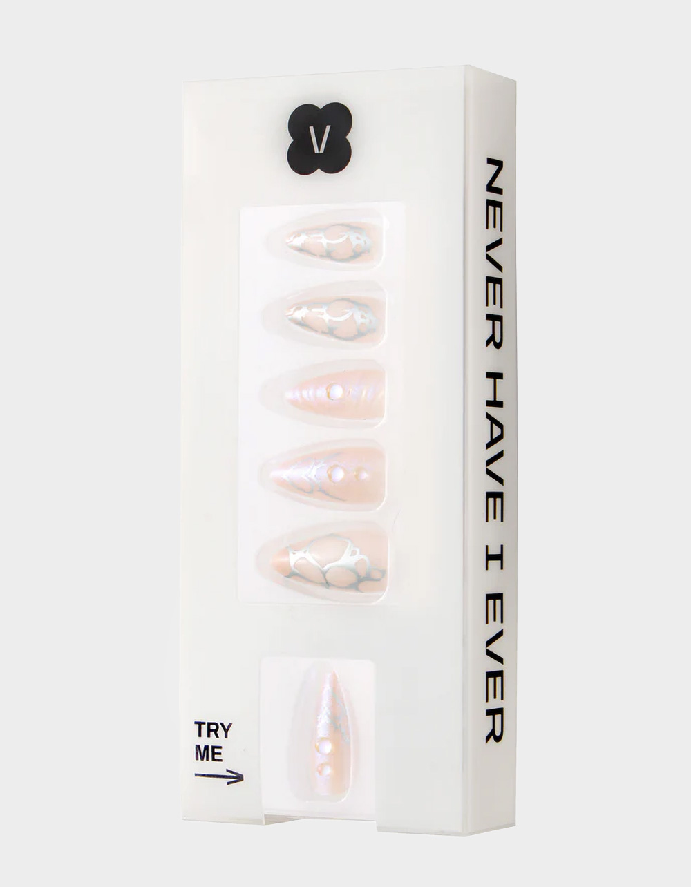 NEVER HAVE I EVER Chrome Hearts Press-On Nails - SILVER