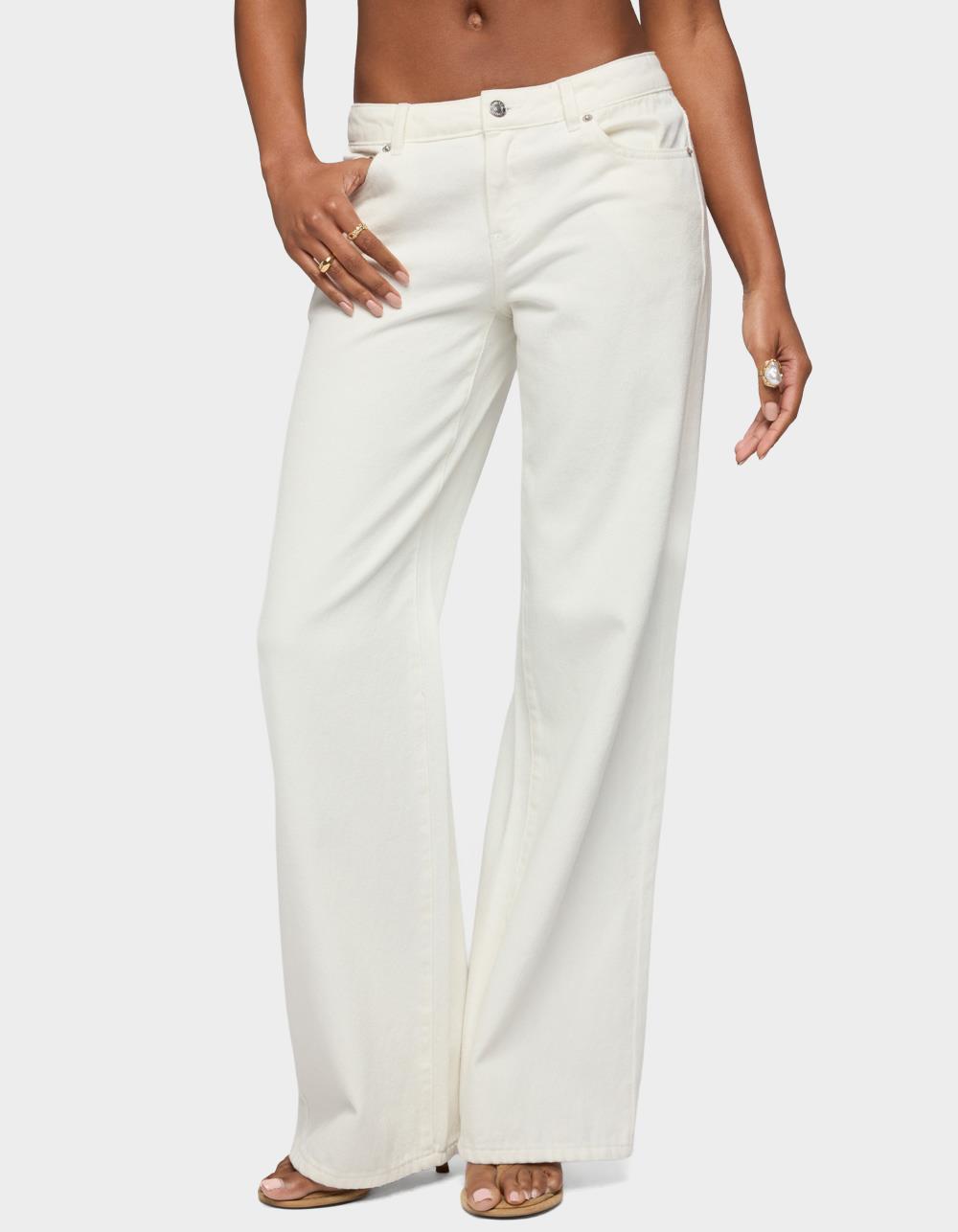 EDIKTED Tall Roman Low Rise Baggy Jeans - WHITE