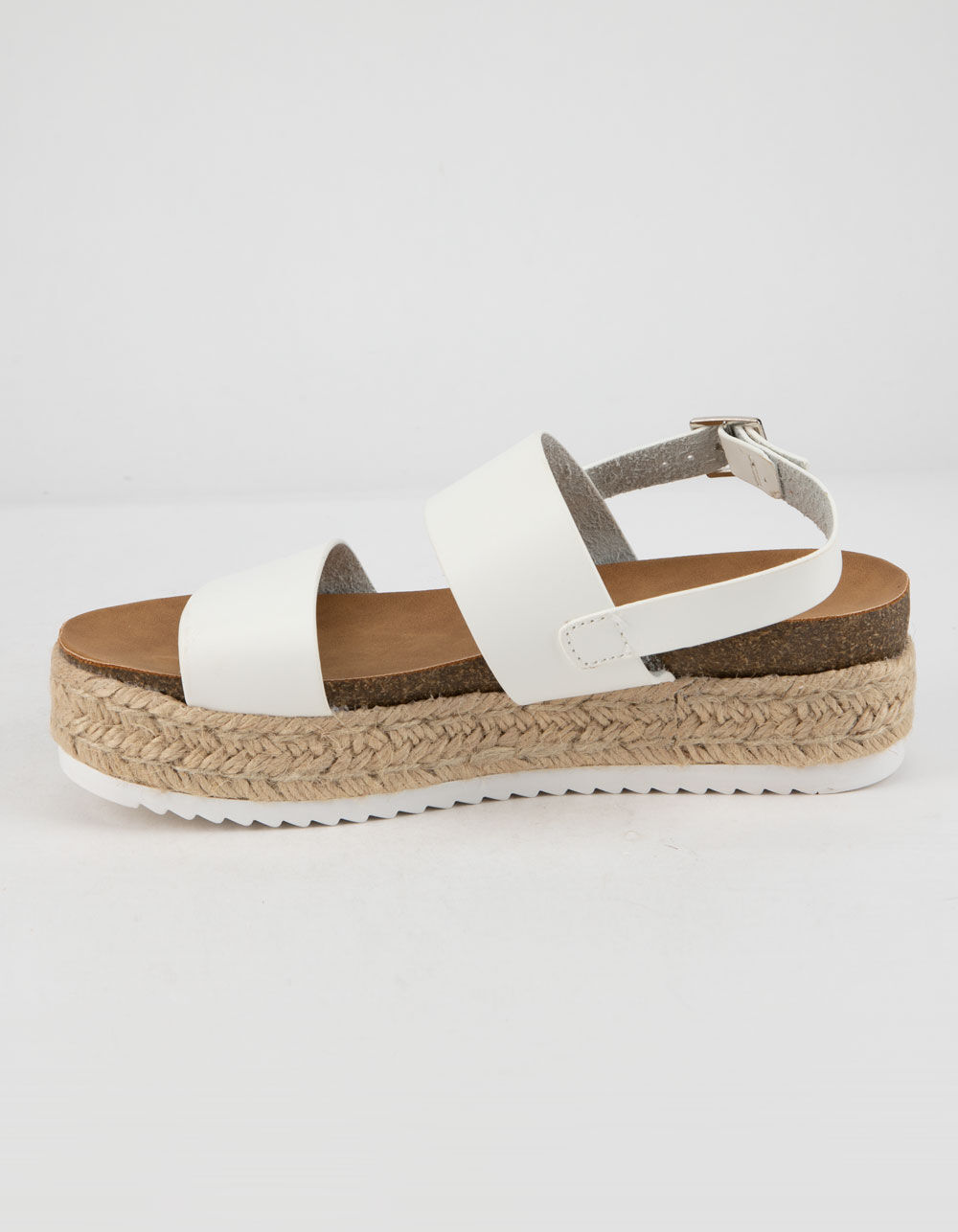 SODA 2 Strap Platform White Womens Espadrille Flatform Sandals - WHITE ...