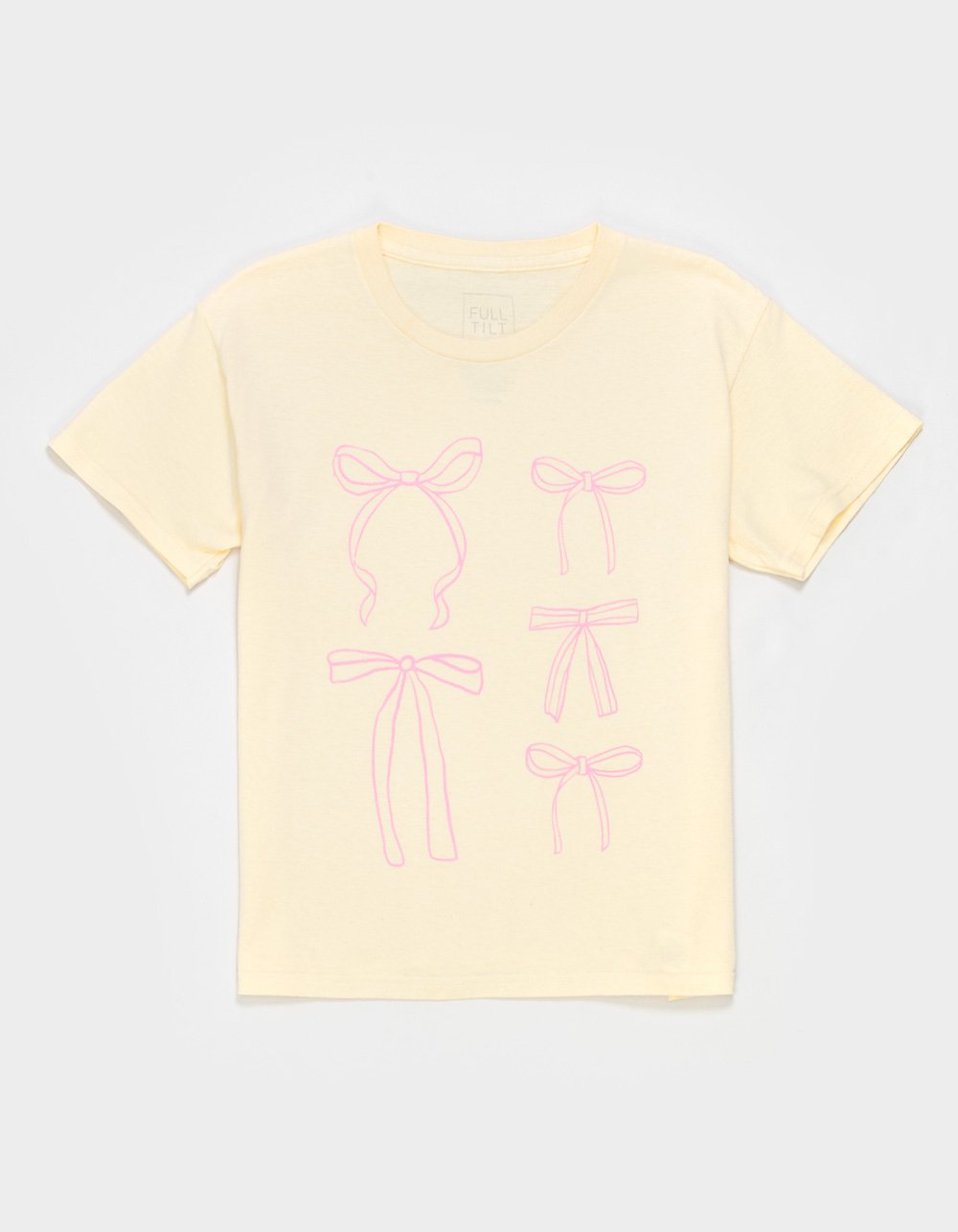 FULL TILT Multi Bow Girls Boyfriend Tee - YELLOW