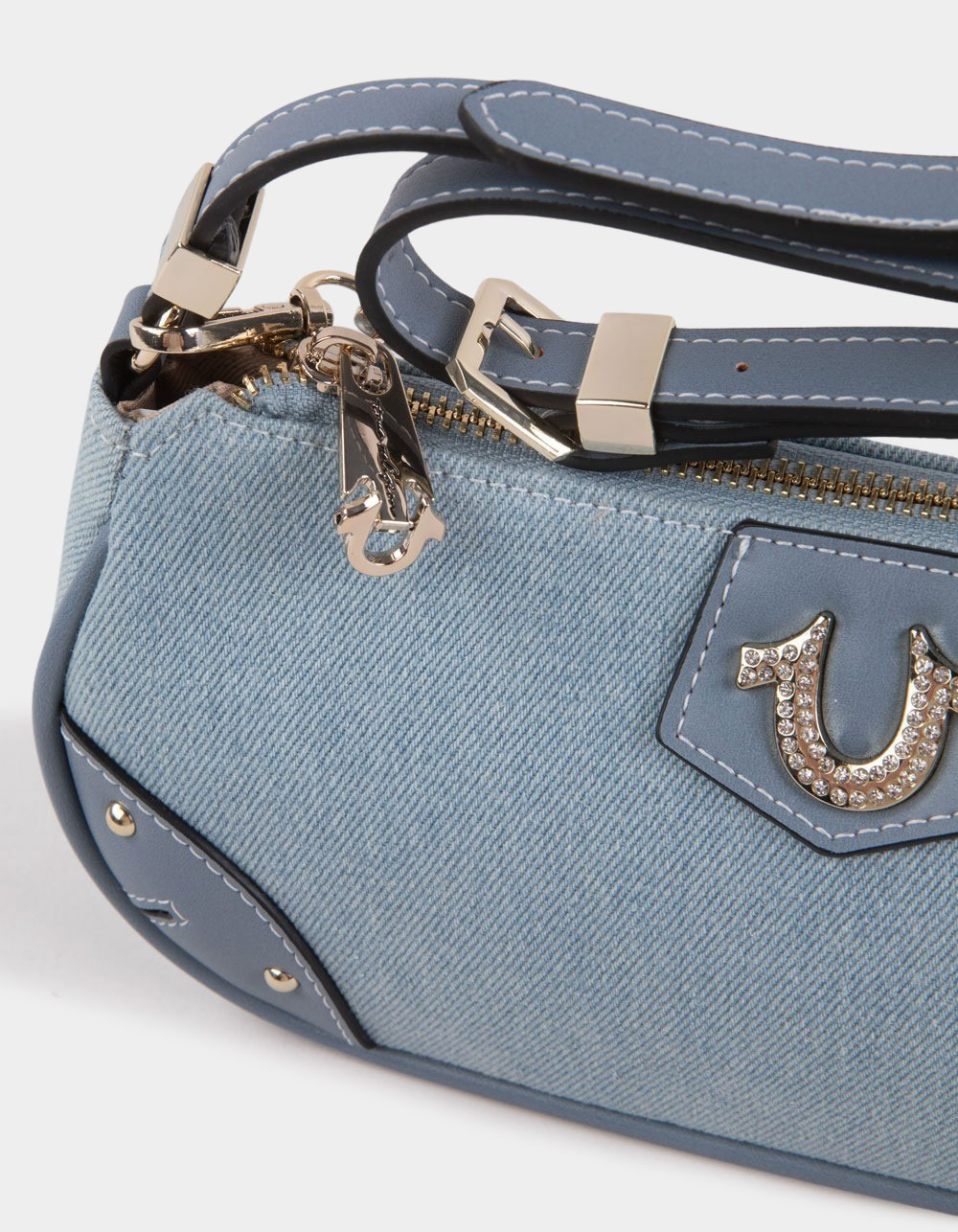 TRUE RELIGION Horseshoe Chain Shoulder Bag - DENIM