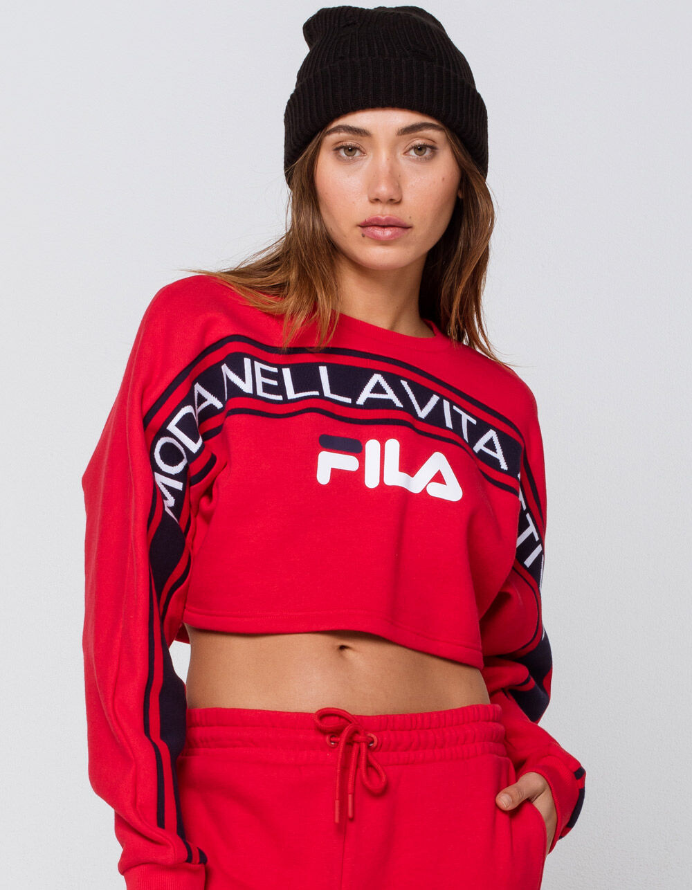 FILA Lucie Womens Crop Sweatshirt - RED | Tillys
