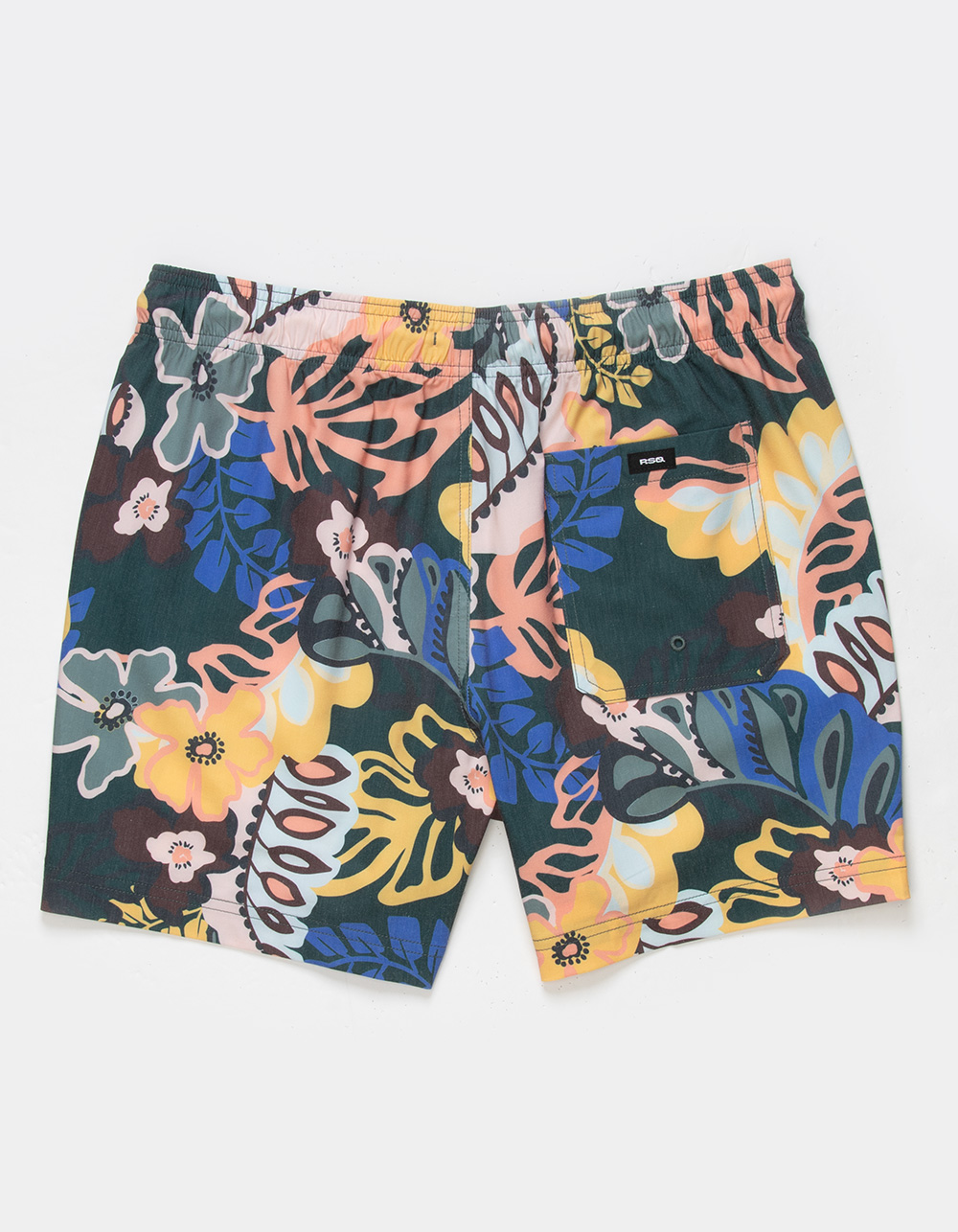 RSQ Mens Paisley Floral 5" Swim Shorts - MULTI