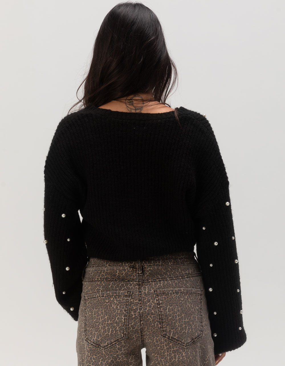 WEST OF MELROSE Pearl Womens Cardigan - BLACK