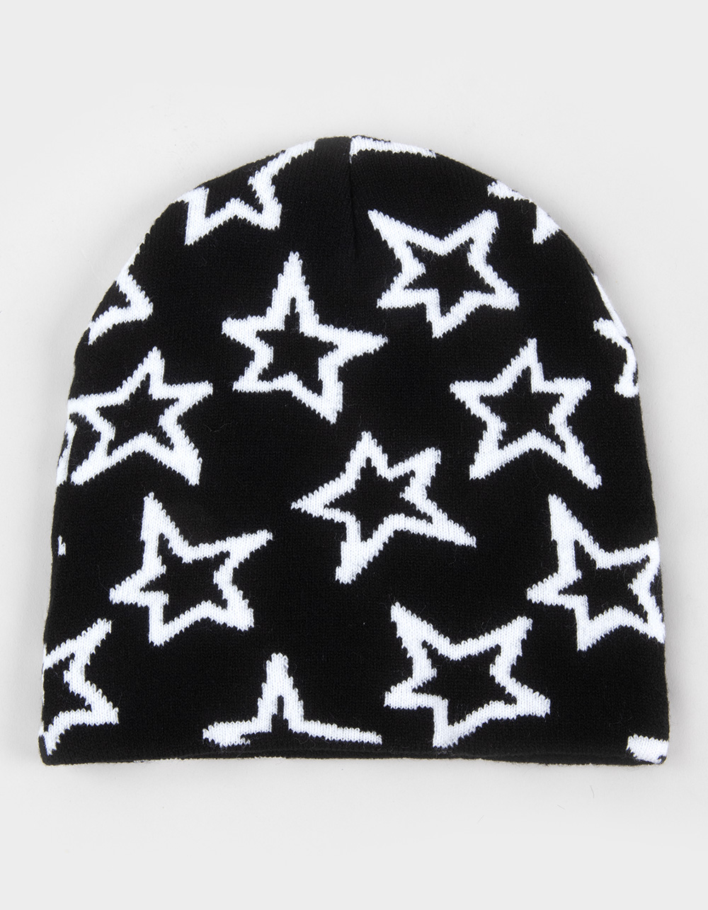 Star Repeat Skully Beanie - BLK/WHT