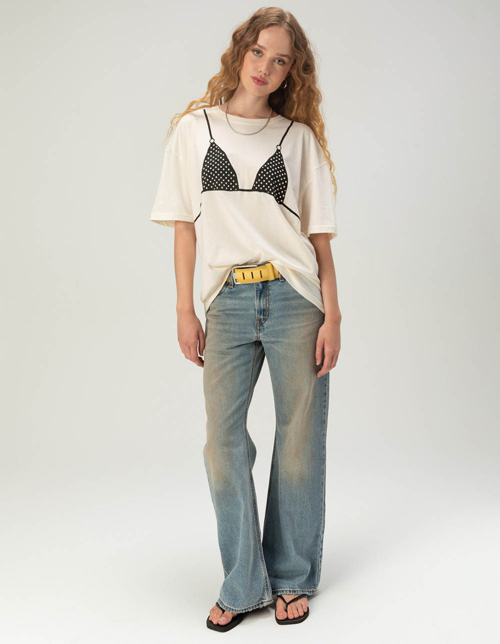 FULL TILT Bikini Womens Boyfriend Tee - IVORY