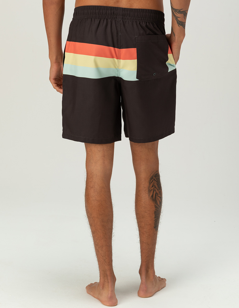 BILLABONG Shorey Print Mens Swim Trunks - BLACK COMBO