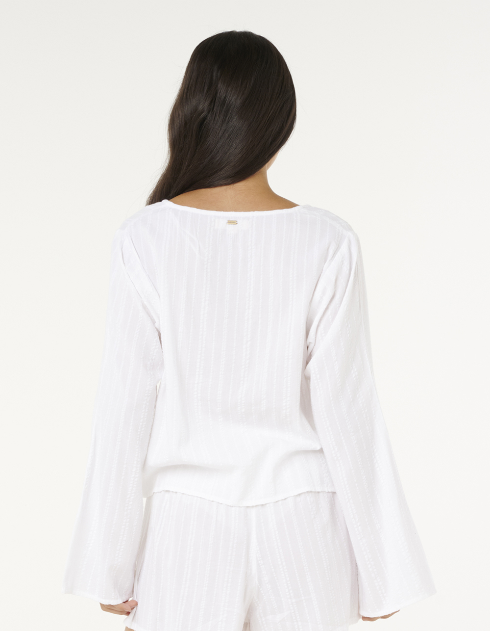 RIP CURL Haze Tie Front Womens Long Sleeve Top - WHITE - XXL | Tillys
