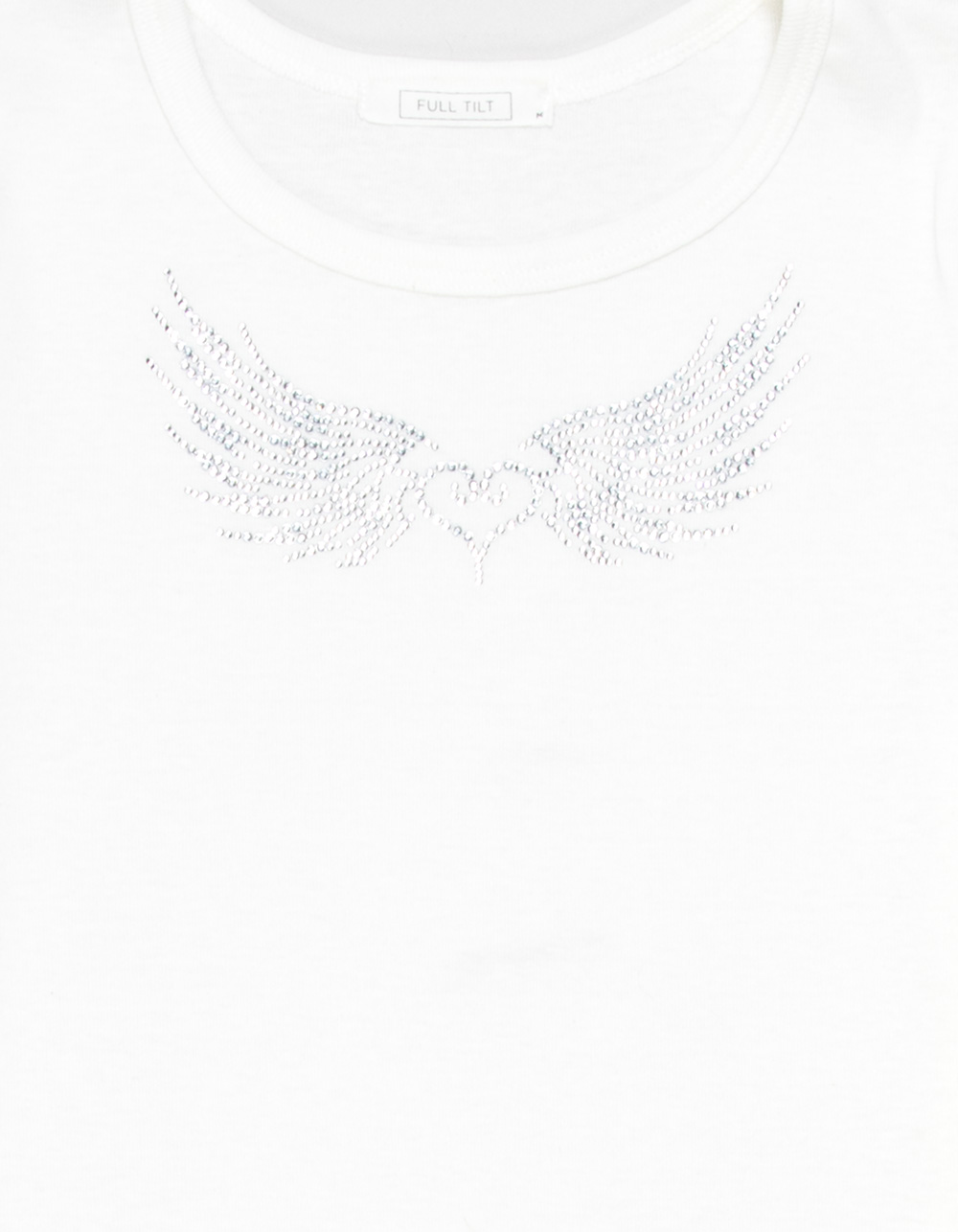FULL TILT Heart Wing Embellished Girls Tee - CREAM