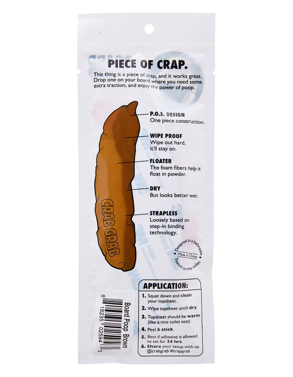 CRAB GRAB Board Poop Traction BROWN Tillys