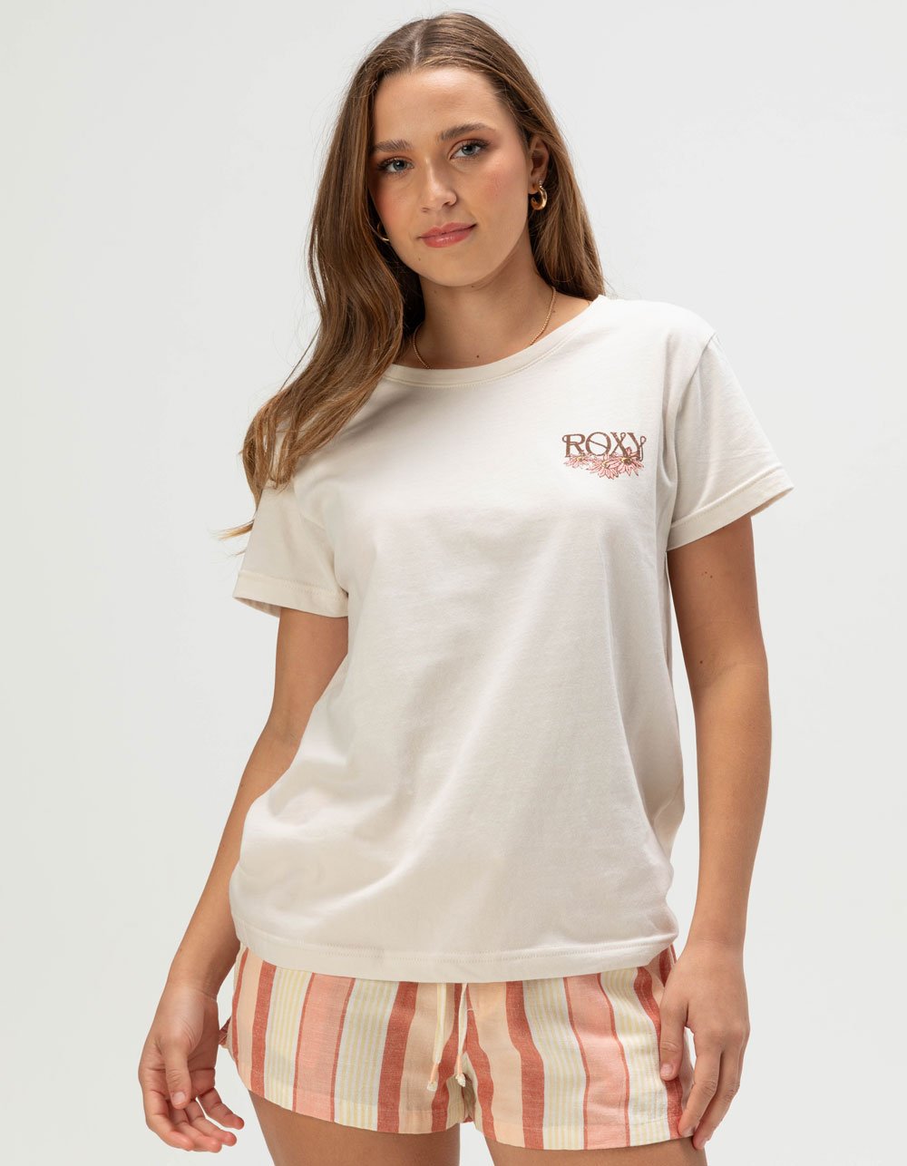 ROXY Beach Day Womens Boyfriend Tee - CREAM